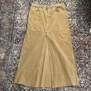 Reformation Tazz Maxi Tan Denim Skirt, 31